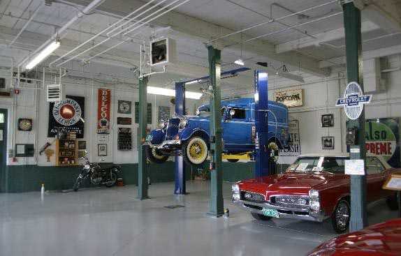 Hemmings Classic Car Museum with 2 post lift