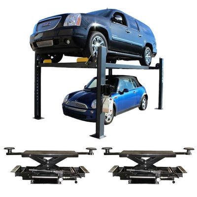 Atlas 408SL Premium Portable Four Post Lift + RJ35 Sliding Jacks