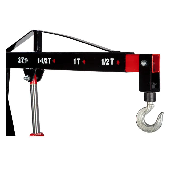 Four boom positions adjust for optimal reach based on required capacity