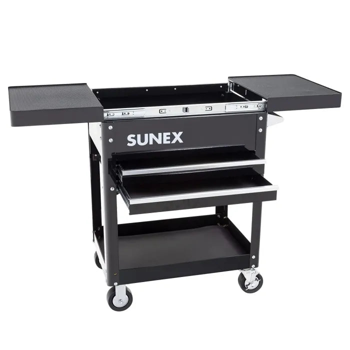 Sunex 8035 Compact Slide Top Utility Cart in Black