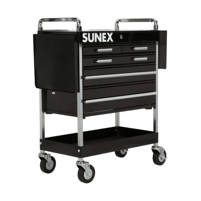Sunex 8035 Compact Slide Top Utility Cart in Black