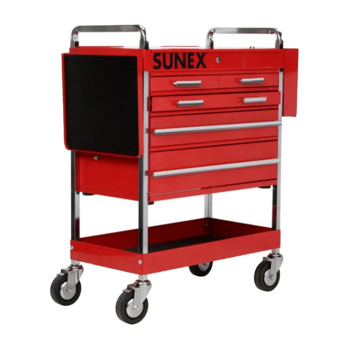 Sunex 8035 Compact Slide Top Utility Cart in Red