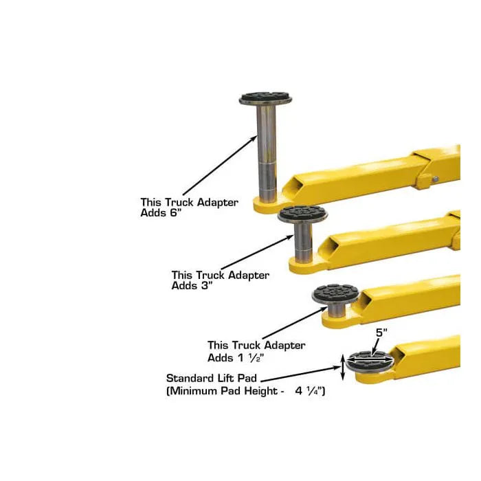 Atlas 9OHSC Overhead Two Post Lift Adapter Specifications