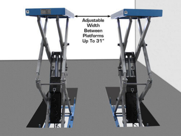 Atlas FM-9SL Flush Mount Full Rise Scissor Lift Adjustable Width Up To 31"