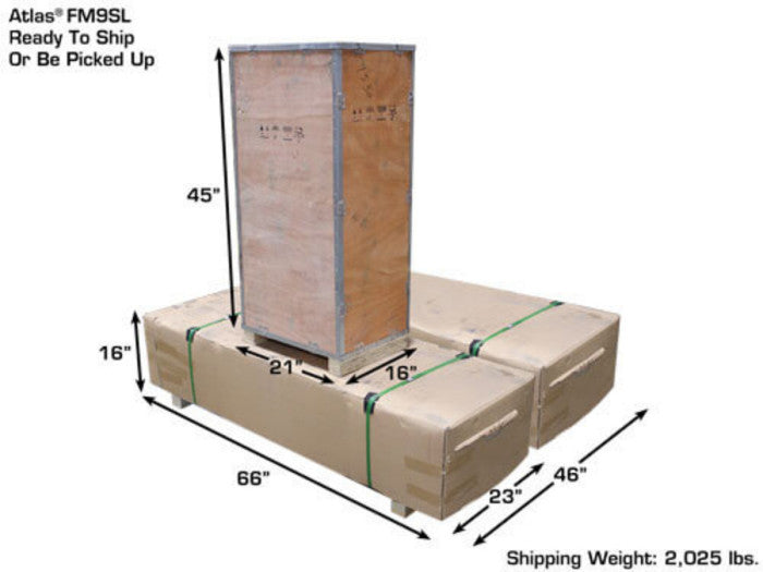 Atlas FM-9SL Flush Mount Full Rise Scissor Lift Shipping Dimensions