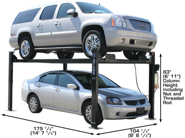 Atlas Garage Pro 8000 Portable Hobbyist8,000 lbs. Capacity Four Post Lift