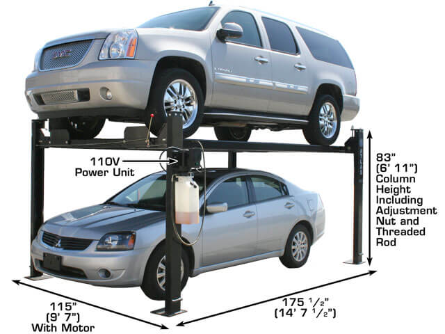 Atlas Garage Pro 8000 Portable Hobbyist8,000 lbs. Capacity Four Post Lift