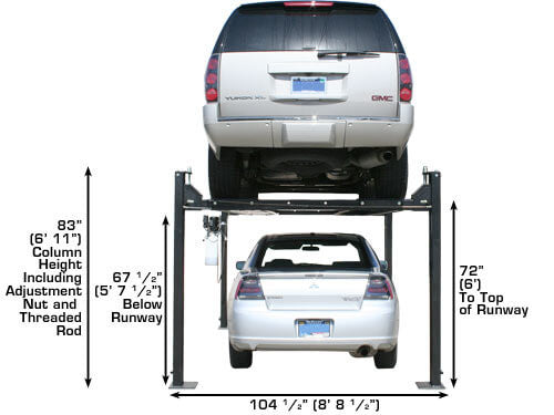 Atlas Garage Pro 8000 Portable Hobbyist8,000 lbs. Capacity Four Post Lift