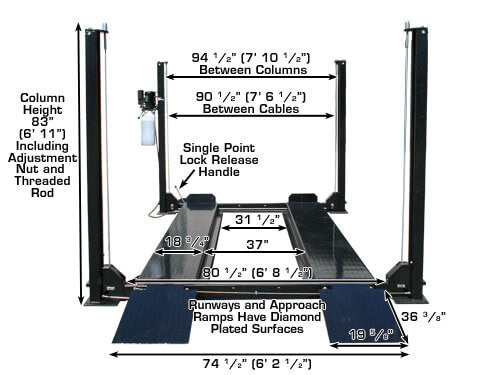 Atlas Garage Pro 8000 Portable Hobbyist8,000 lbs. Capacity Four Post Lift