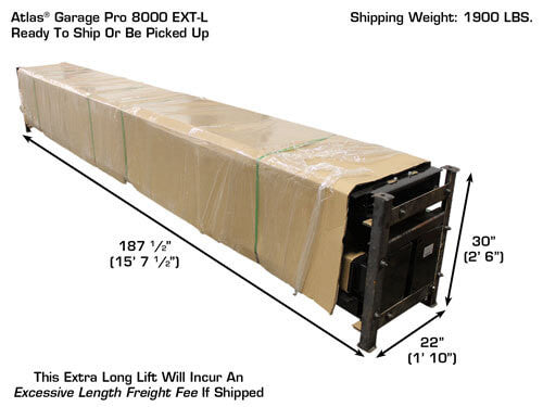 Atlas Garage Pro 8000EXT-L Portable Hobbyist 8,000 lbs. Capacity Four Post Lift (EXTRA TALL, EXTRA LONG)