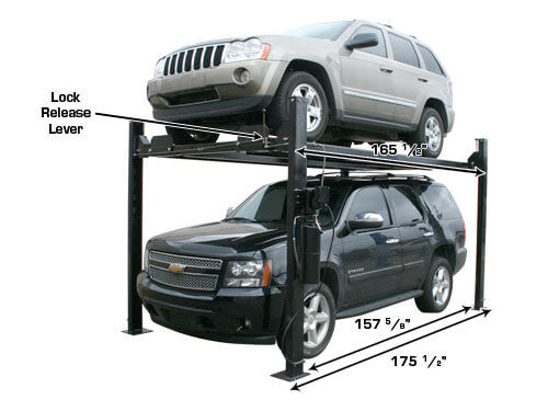 Atlas Garage Pro 8000EXT Portable Hobbyist8,000 lbs. Capacity Four Post Lift (EXTRA TALL) 