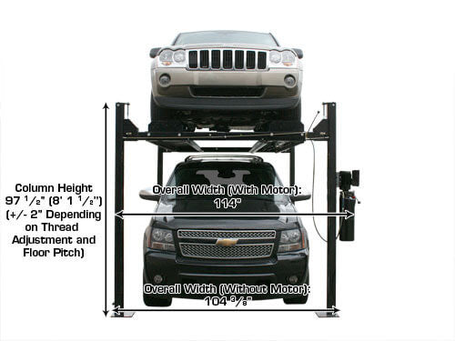 Atlas Garage Pro 8000EXT Portable Hobbyist8,000 lbs. Capacity Four Post Lift (EXTRA TALL) 