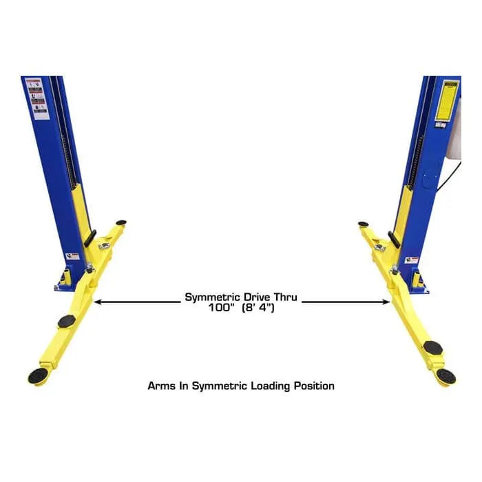 Atlas 9KOHX Overhead Two Post Lift + Lawn Mower Adapter Combo