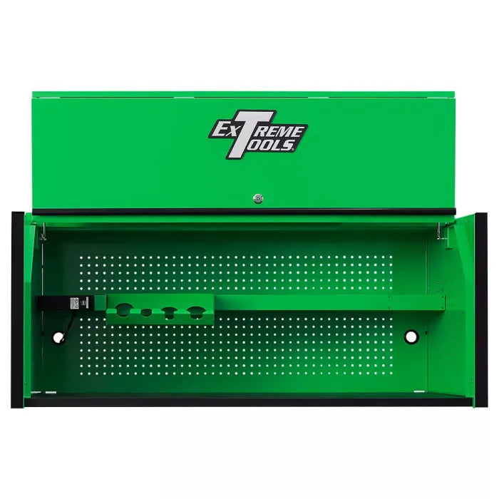 Extreme Tools RX Professional Series 55" Extreme Power Workstation Hutch Matte Black with Black Accents Shown with Rolling Cabinet