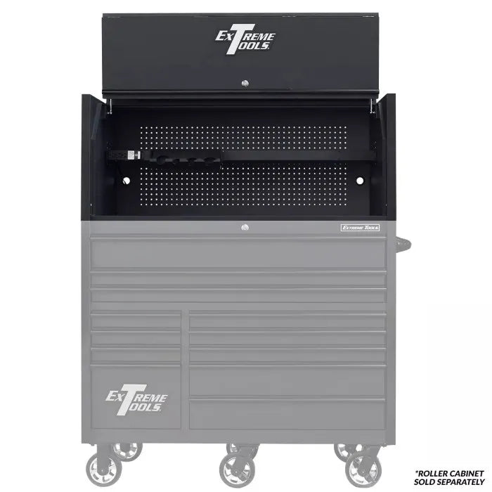 Extreme Tools RX Professional Series 55" Extreme Power Workstation Hutch Black with Chrome Accents