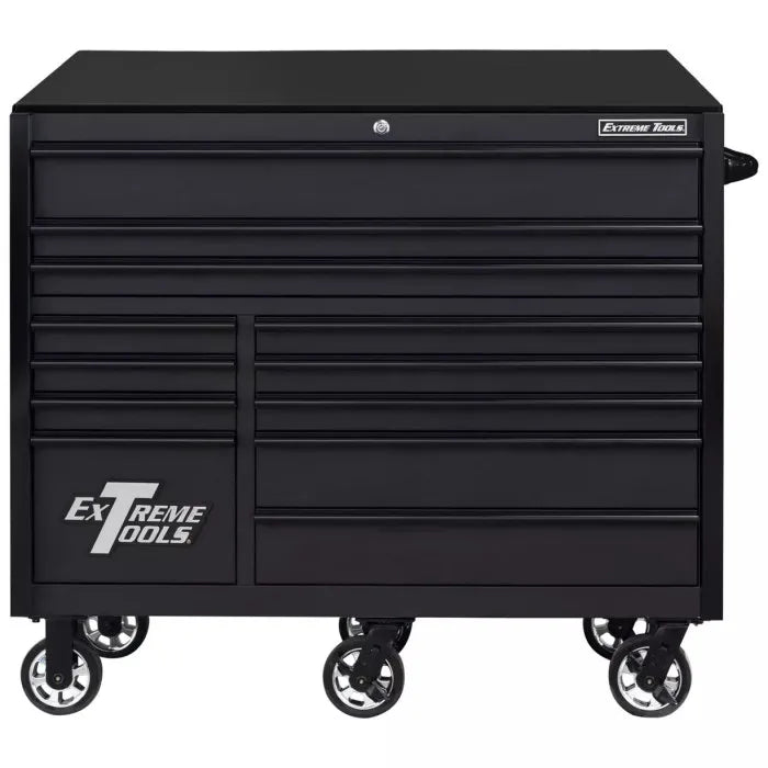 Extreme Tools RX Professional Series 55" Rolling Cabinet Blue with Black Drawer Pulls