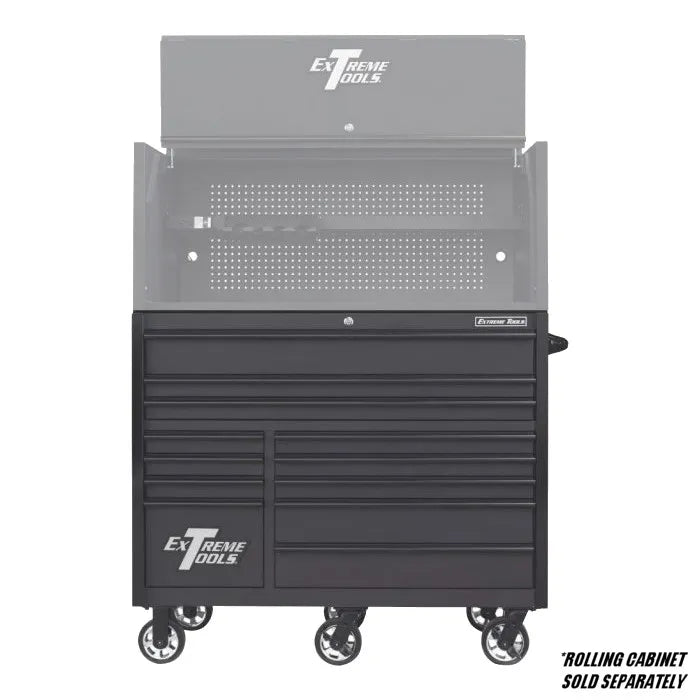 Extreme Tools RX Professional Series 55" Rolling Cabinet Blue with Black Drawer Pulls Shown with Rolling Cabinet