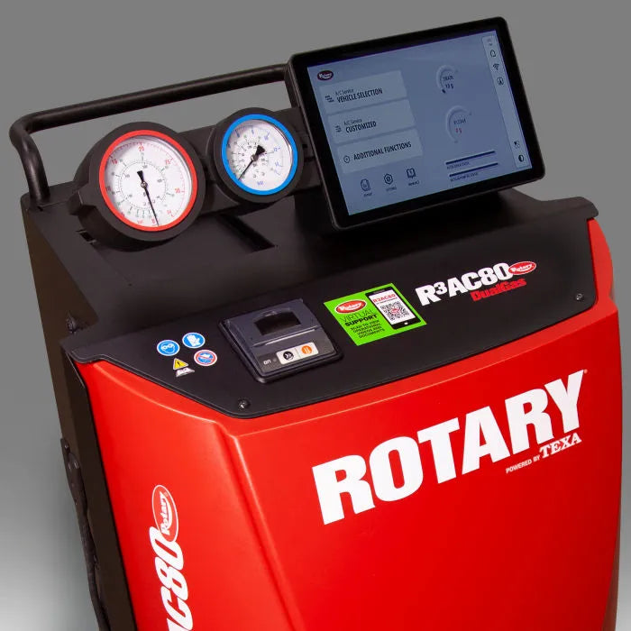 Rotary R3AC80 A/C Recharging Station Dual-Gas R134a & R1234yf Automatically Recover, Recycle, And Recharge With One Machine