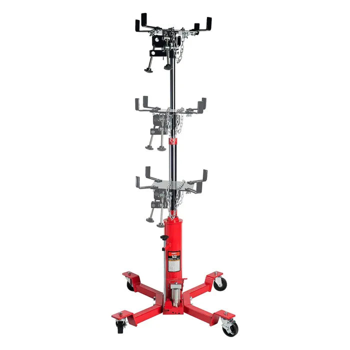 Sunex 7793B low lift height allows for easy transfer to workbench and the max lift height accommodates all technicians