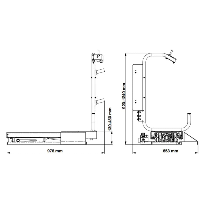 Corghi TT80 Pneumatic Wheel Lift  Specifications