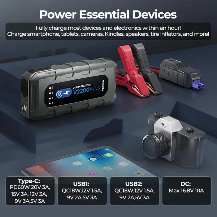 TOPDON V2200Plus Boost Dead or Damaged Batteries