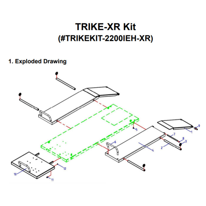 iDEAL 2200IEH Series TRIKE Extension Kit Exploded Drawing