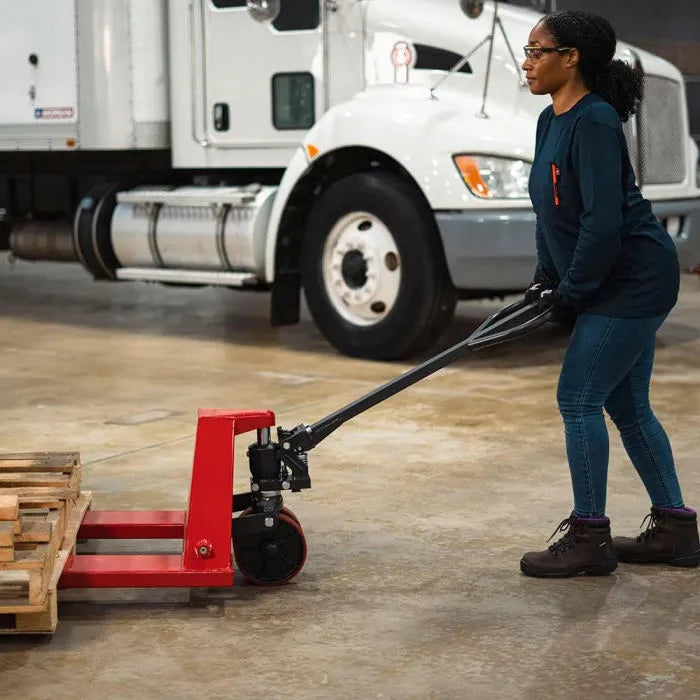 AFF 3900A Heavy-Duty Pallet Jack 5,500 lbs. Capacity In Use