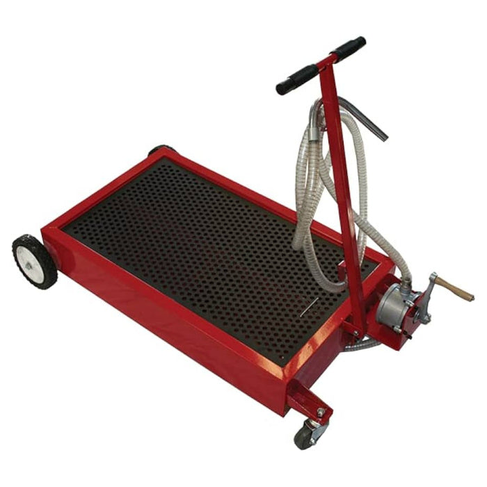 AFF 8877 15 Gallon Portable Low-Profile Steel Oil Drain with Rotary Hand Pump