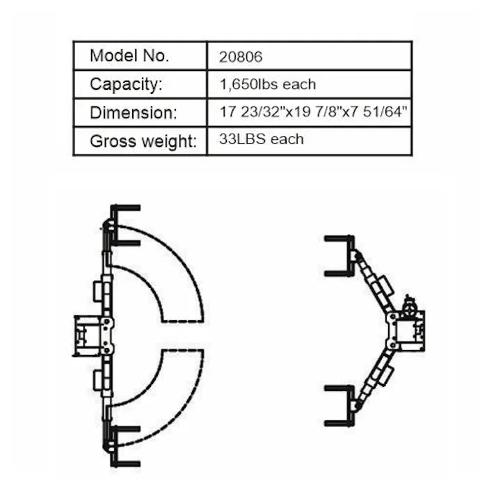 AMGO 20806 Wheel Support Adapter Specifications