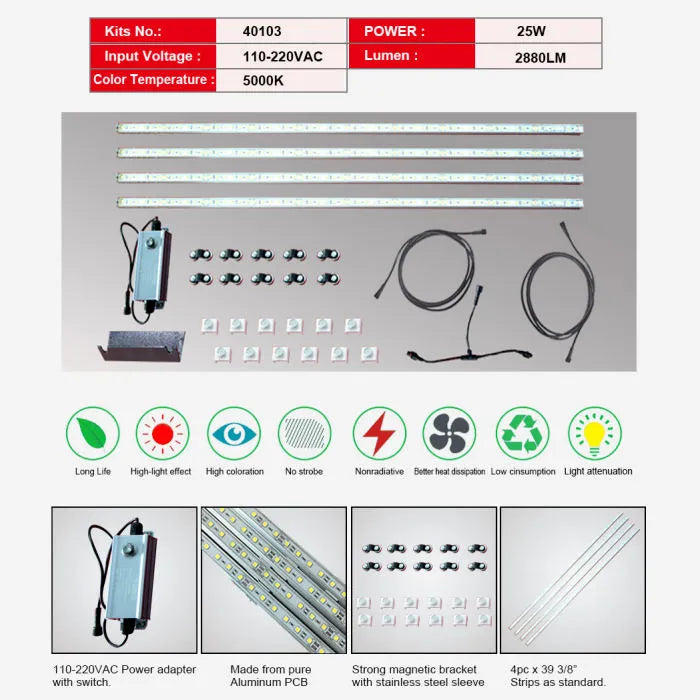 AMGO 40103 Four Post LED Light Kit Features