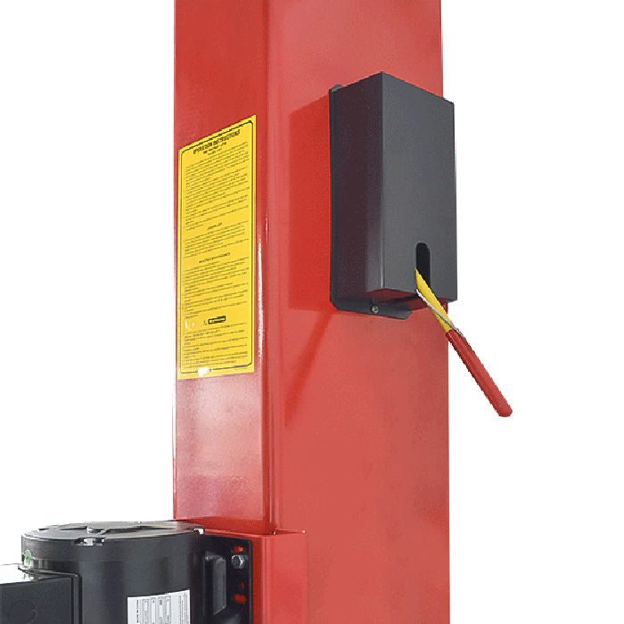 Single point safety release makes it easier for operators to unlock both columns from one column 