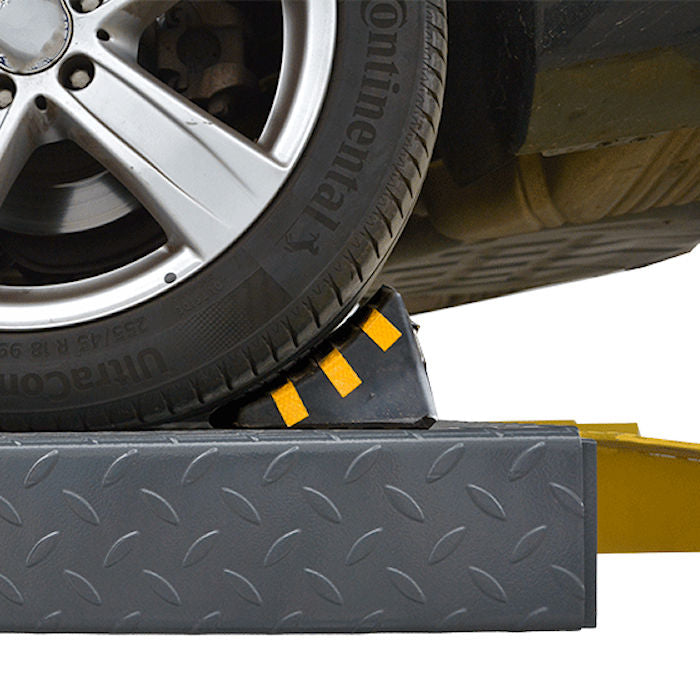 Rubber wheel chocks come standard