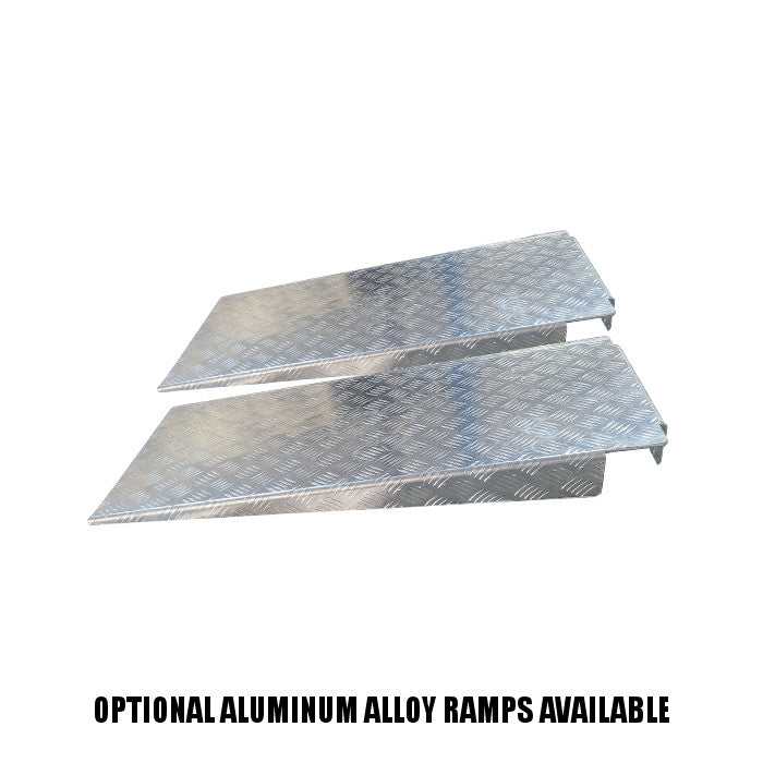 Optional aluminum alloy drive-in ramps available
