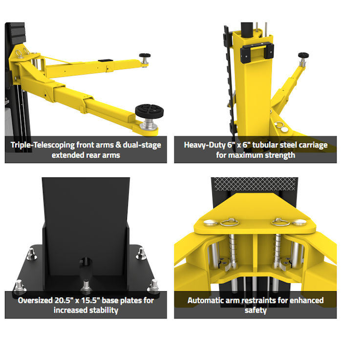 APEX AL9LC Floorplate Two Post Car Lift  Features 