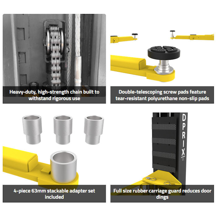 APEX AL9LC Floorplate Two Post Car Lift  Features 