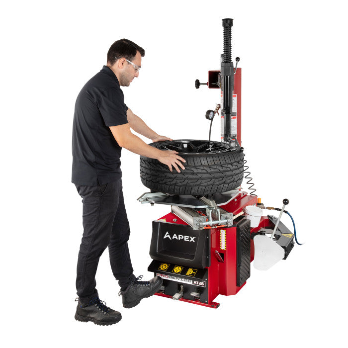 APEX AT26 Swing-Arm Tire Changer In Use 