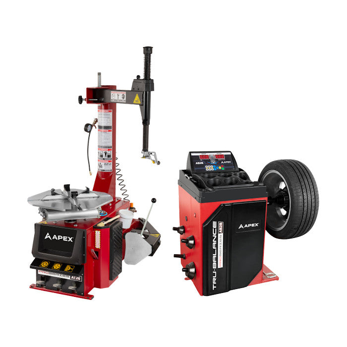 APEX AT26 Tire Changer + AB28 Wheel Balancer Combo 