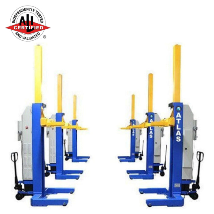 Atlas ML-6051BC Wired Heavy-Duty Mobile Column Lifts Set of 6 ALI Certified 111,000 lbs. Capacity