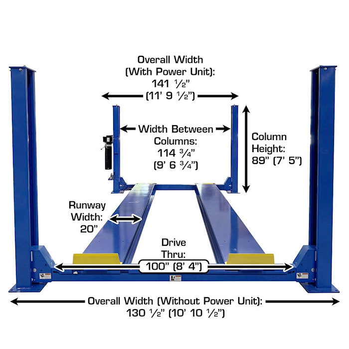 Atlas PRO12K Four Post Lift 12,000 lbs. Capacity
