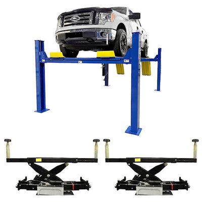 Atlas PRO14KCF-EXT Four Post Lift + RJ8A Rolling Jacks