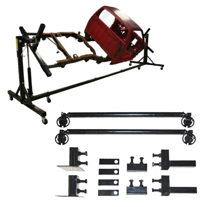 Atlas SPINS Auto Body Rotisserie with Adapter Kit In Use