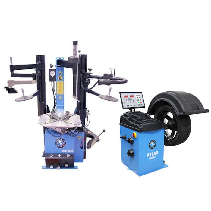 Atlas TC229DAA Wheel Clamp Tire Changer + WB49-2 2D Computer Wheel Balancer Combo 