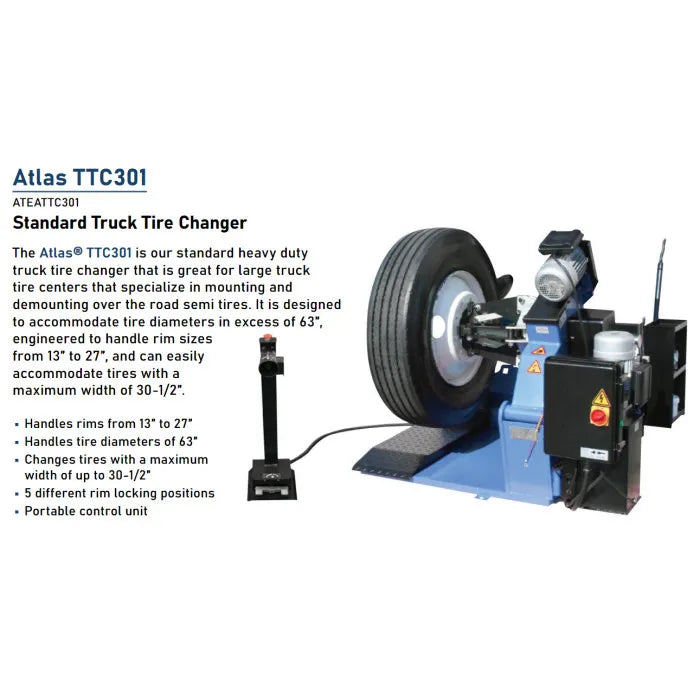 Atlas TTC301 Heavy-Duty Truck Tire Changer Features
