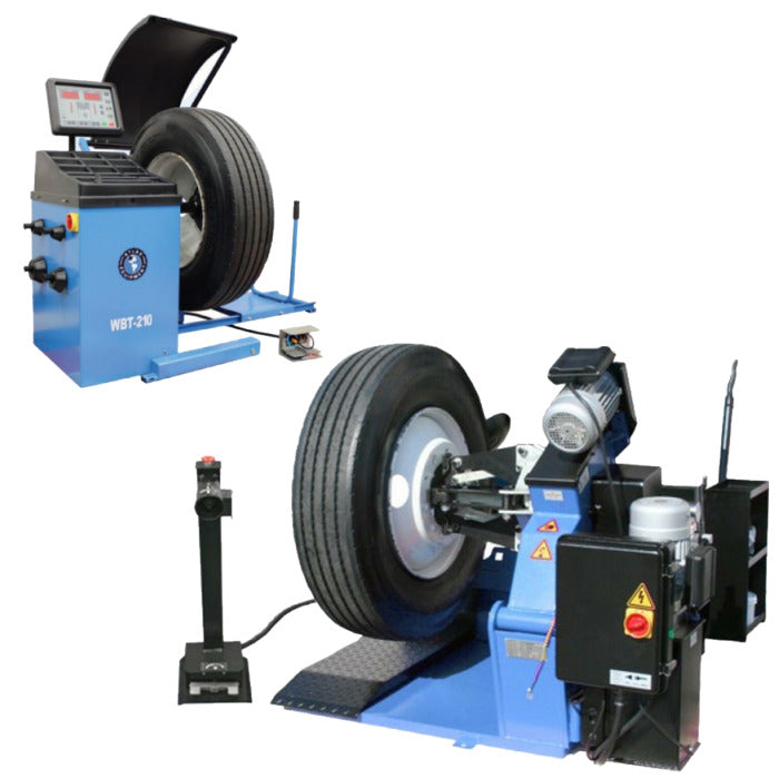 Atlas TTC301 Heavy-Duty Truck Tire Changer + Atlas WBT210 Computer Truck Wheel Balancer Combo