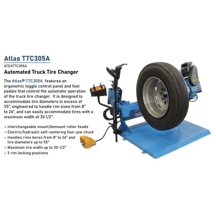 Atlas TTC305A Automatic Heavy-Duty Truck Tire Changer Features