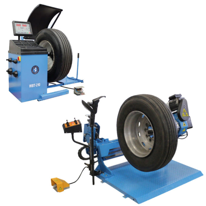 Atlas TTC305A Automatic Heavy-Duty Truck Tire Changer + Atlas WBT210 Computer Truck Wheel Balancer Combo