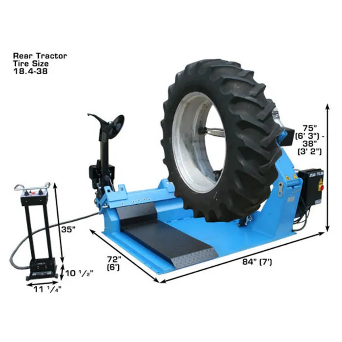 Atlas TTC306 Deluxe Automated Truck Tire Changer Dimensions