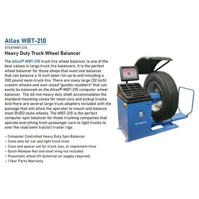 Atlas WBT210 Computer Truck Wheel Balancer Features