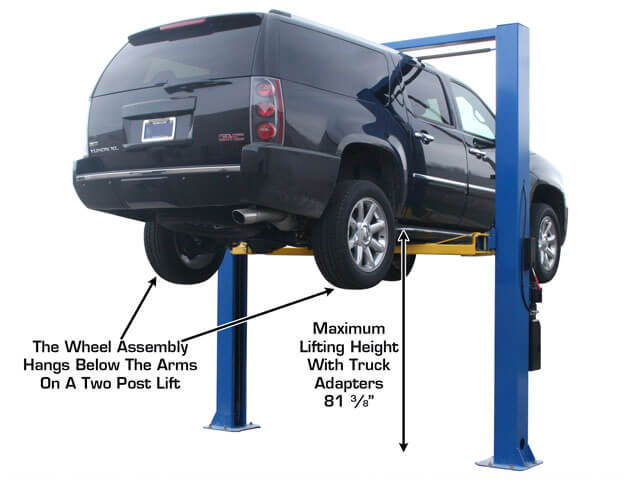 Atlas 9OHSC-SS Maximum Lifting Height with Truck Adapters