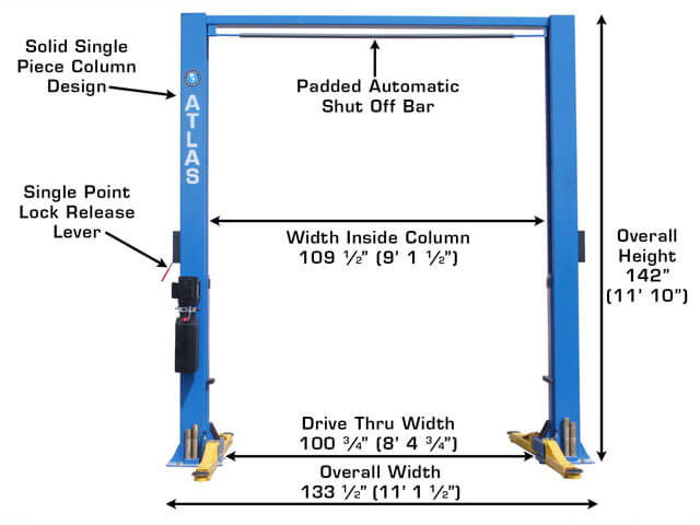 Atlas 9OHSC-SS Drive Thru Width